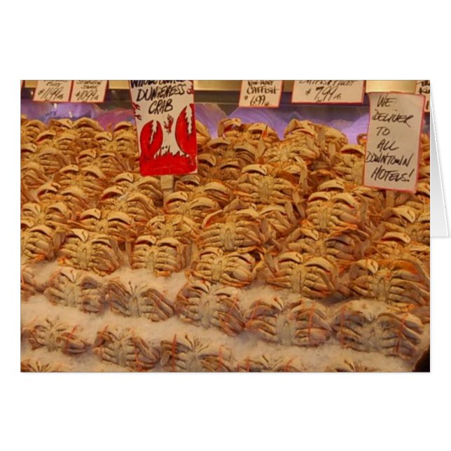 mer fångar krabbor hälsningskort (Framsidan Horizontal)