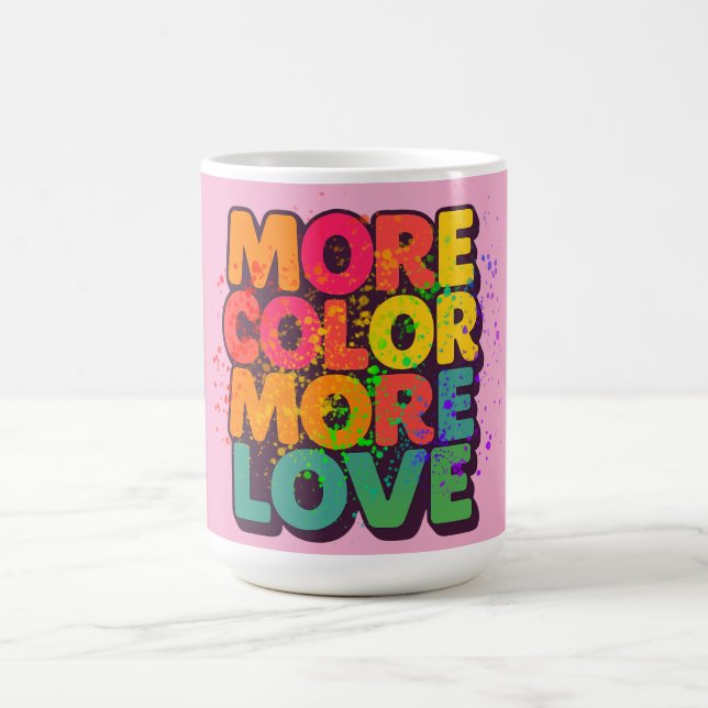 Mer färg Mer kärlek Lekfull typografi design Kaffemugg (Center)