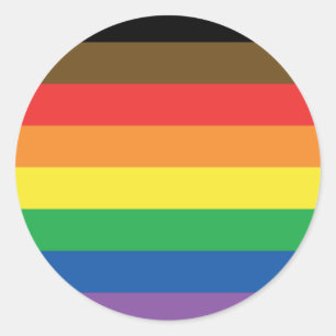 Mer färg mer prideregnbågeanpassade LGBT Runt Klistermärke