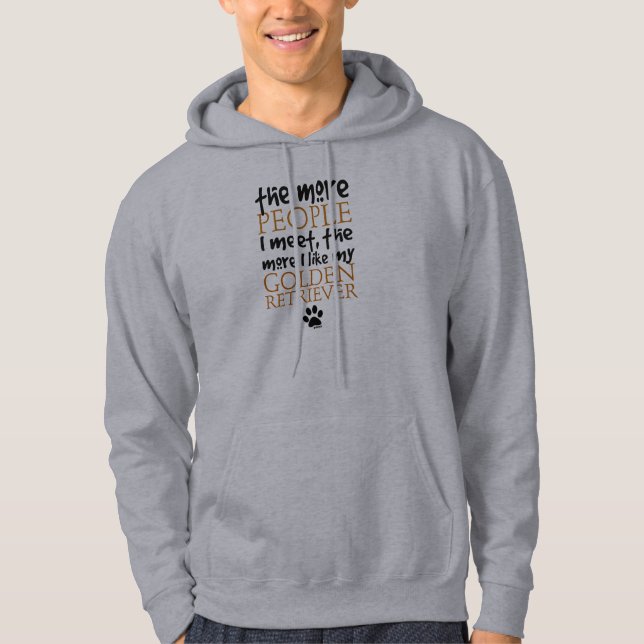 Mer folk möter jag… den guld- retrieveren sweatshirt med luva (Framsida)