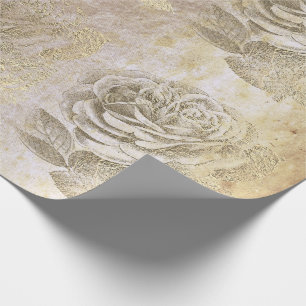 Mer foxier guld- Pearly metalliskt blom- Grungy Presentpapper