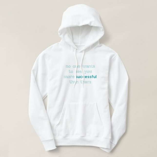 mer framgångsrik än de motiverade citatteckenblått hoodie (Design framsida)