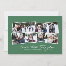 Mer glädje i år 8-foto collage grön julkort