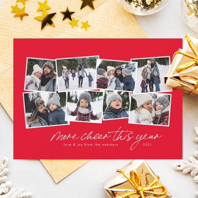 Mer glädje i år, 8-fotosamlingskort för helgdag julkort (Skapare uppladdad)