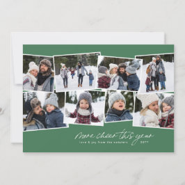 Mer glädje i år över 8-fotokollage-grönt julkort
