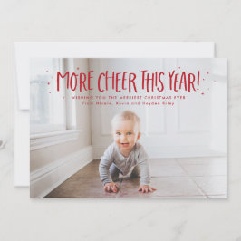 Mer glädje i år roligt en ljusröd jul julkort