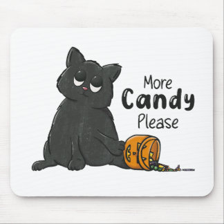 Mer godis, tack Halloween svart katt Musmatta