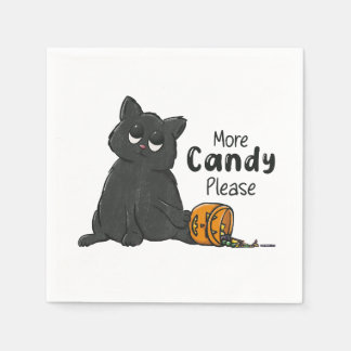 Mer godis, tack Halloween svart katt Pappersservett