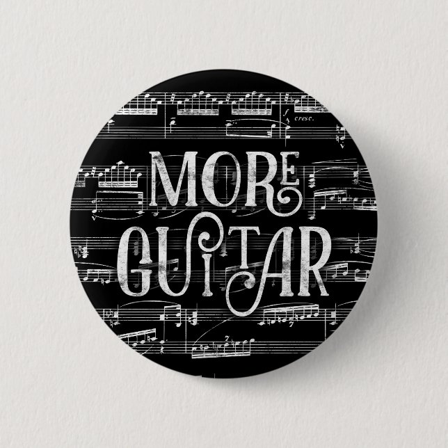 Mer Guitar Chalkboard - Black White Music Knapp (Framsida)