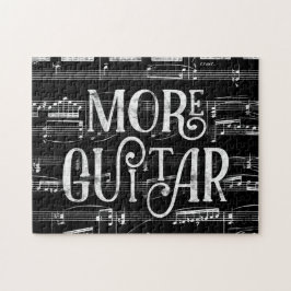 Mer Guitar Chalkboard - Black White Music Pussel