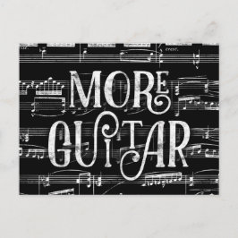 Mer Guitar Chalkboard - Black White Music Vykort