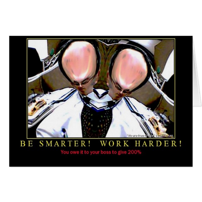 Mer hård arbete hälsningskort (Framsidan Horizontal)