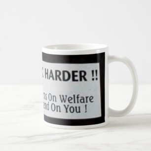 mer hård arbete kaffemugg