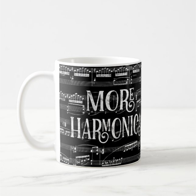 Mer harmonikpanel - svart, vit musik kaffemugg (Vänster)