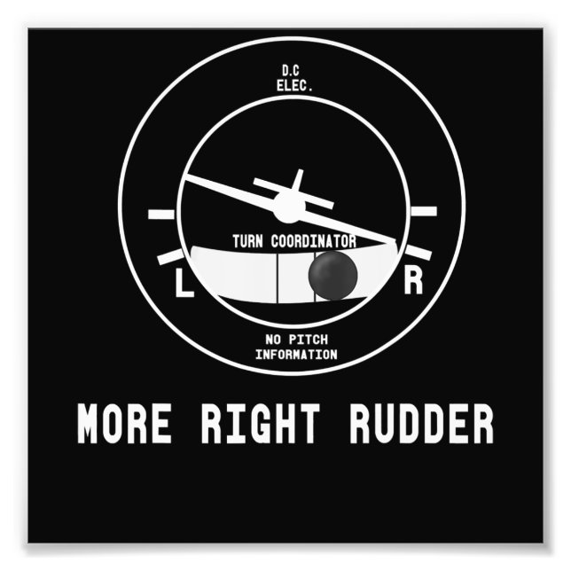 Mer Höger Rudder Cfi-flyginstruktör Pilot Gift Fototryck (Framsidan)