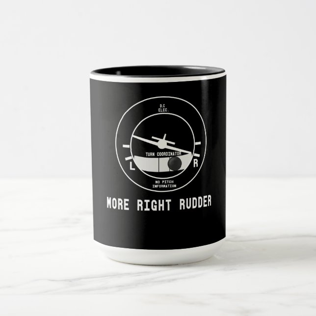 Mer Höger Rudder Cfi-flyginstruktör Pilot Gift Mugg (Center)
