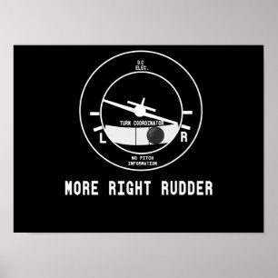 Mer Höger Rudder Cfi-flyginstruktör Pilot Gift Poster