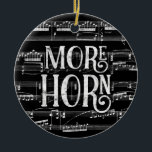 Mer Horn Chalkboard - Black White Music Julgransprydnad Keramik<br><div class="desc">En snygg,  mer horn-design med en kritbrädeseffekt med musikalisk notation lakan musikbakgrund i svartvitt.</div>