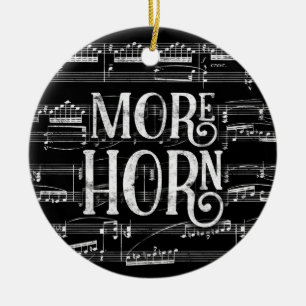 Mer Horn Chalkboard - Black White Music Julgransprydnad Keramik