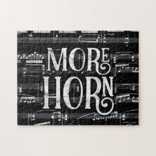 Mer Horn Chalkboard - Black White Music Pussel
