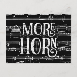 Mer horn svartvita tavla - Musik Vykort