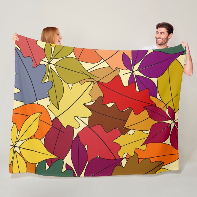 Mer Höst löv Fleecefilt (På plats)