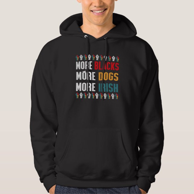 Mer  Hundar Mer irländsk svart historik Mon Hoodie (Framsida)