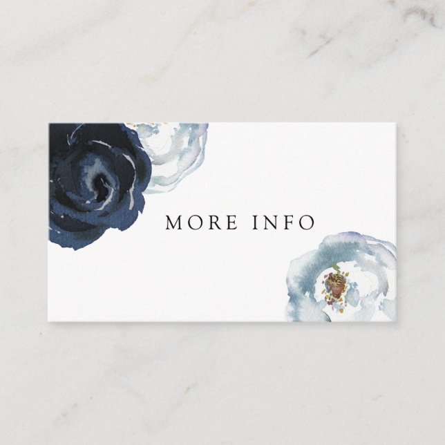 Mer information om chic Navy Blue Peony Blommigt B Tilläggskort (Framsida)