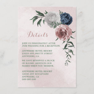 Mer information om grått vitt blommigt i rosa tilläggskort