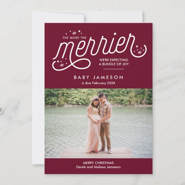 Mer information om Merrier Jul-Graviden Julkort (Framsida)