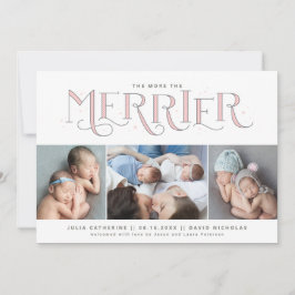 Mer information om Merrier Twin Girl Birth Meddelande