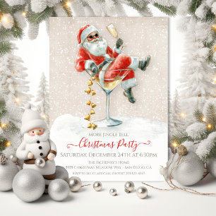 Mer Jingle Bell Santa Martini Party Inbjudningar