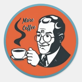 Mer kaffe dekal runt klistermärke