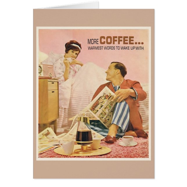 Mer kaffe! hälsningskort (Framsidan)