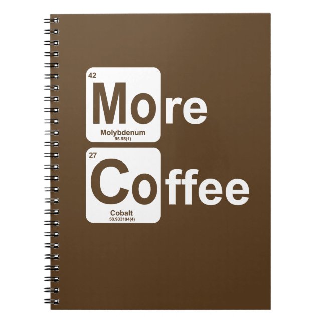 Mer kaffe Periodic Bord Anteckningsbok Med Spiral (Framsidan)