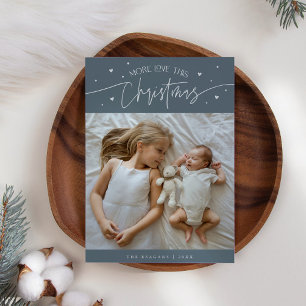 Mer Kärlek denna julklappsblått foto födelse Meddelande