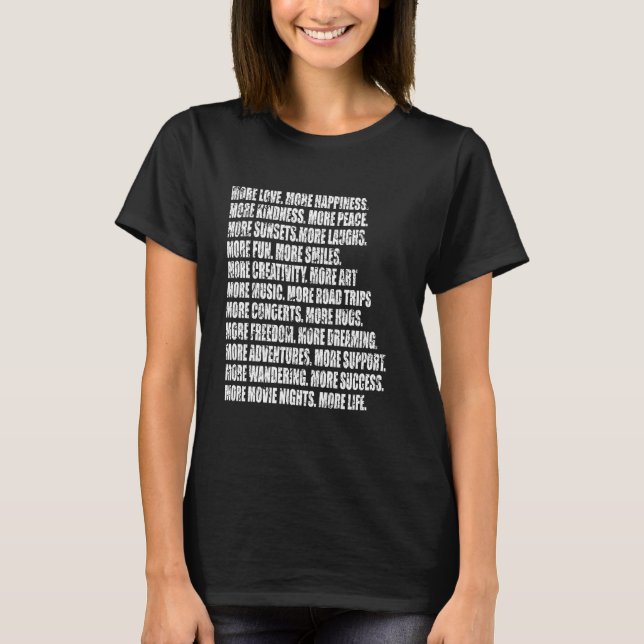 Mer Kärlek Happness Kindness Peace Laughs Music Fu T Shirt (Framsida)