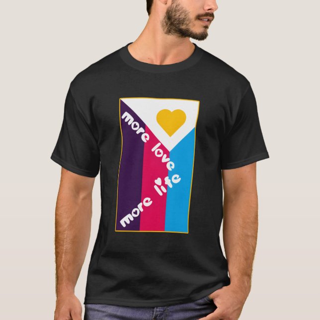 Mer Kärlek mer Life Polyamory Flagga T Shirt (Framsida)