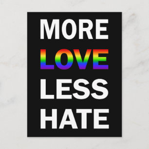 Mer Kärlek mindre Hate-vykort Vykort