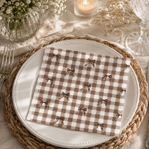 Mer kärlek S'more Brun Rutig Babyshower Pappersservett