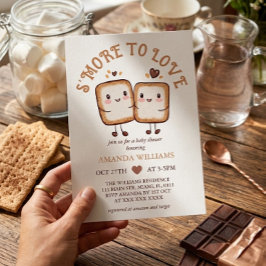 Mer kärlek S'more Kawaii lägereld Baby Shower Inbjudningar