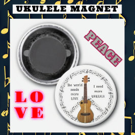 Mer Kärlek Ukulele Music Älskare Peace Magnet
