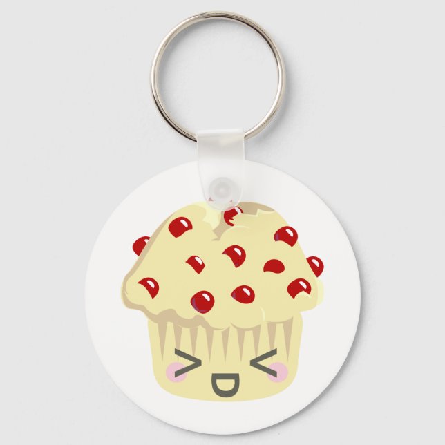Mer Kawaii Muffin Ansikte Nyckelring (Framsida)