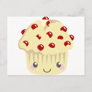 Mer Kawaii Muffin Ansikte Vykort