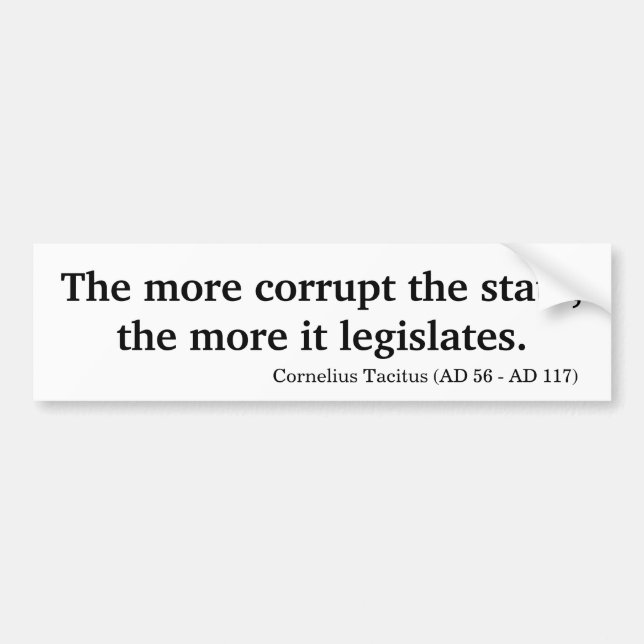 Mer korrumperad det statligt, mer som, lagstiftar bildekal (Framsidan)