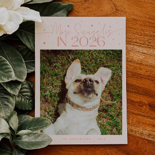 Mer kram 2026 Nyår Peachy Pet Foto Julkort