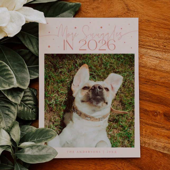 Mer kram 2026 Nyår Peachy Pet Foto Julkort (Skapare uppladdad)