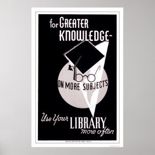Mer kunskapsbibliotek 1940 WPA Poster