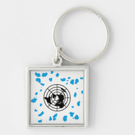 MER LANDAR #GLOBEXIT små högvärdiga Keychain Fyrkantig Silverfärgad Nyckelring