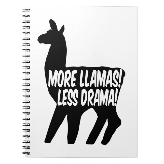 Mer Llamas Less Drama Anteckningsbok Med Spiral (Framsidan)